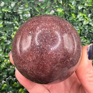 Glittery Strawberry Quartz Sphere